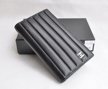 High Quality Chanel Black Leather Wallet CC 30043